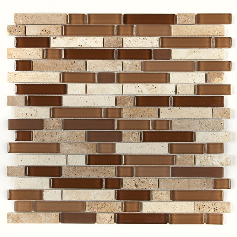 Itona Tile Quincy 0.63" x 0.63" Glass Linear Mosaic Wall Tile & Reviews